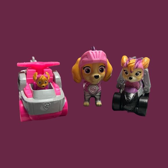 Paw Patrol Skyes Mighty Pup Super Charge Vehcle & Sky Racers Lot - Picture 7 of 8